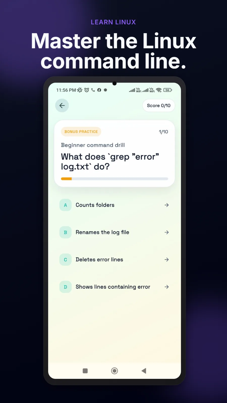 Learn Linux UI preview